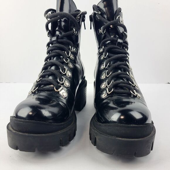 Jeffrey Campbell Marbel Faux Patent Leather Chunky Platform Combat Boot - Picture 4 of 16